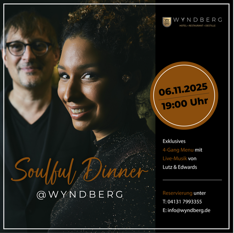 Soulful Dinner am 06.11.2025 um 19:00 Uhr mit Lutz & Edwards