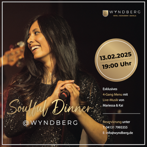 Soulful Dinner am 13.02.2025 um 19:00 Uhr mit Mariessa & Kai